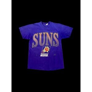 Vintage 90's Phoenix Suns T Shirt Logo 7 Men's Size Medium Purple And Orange NBA
